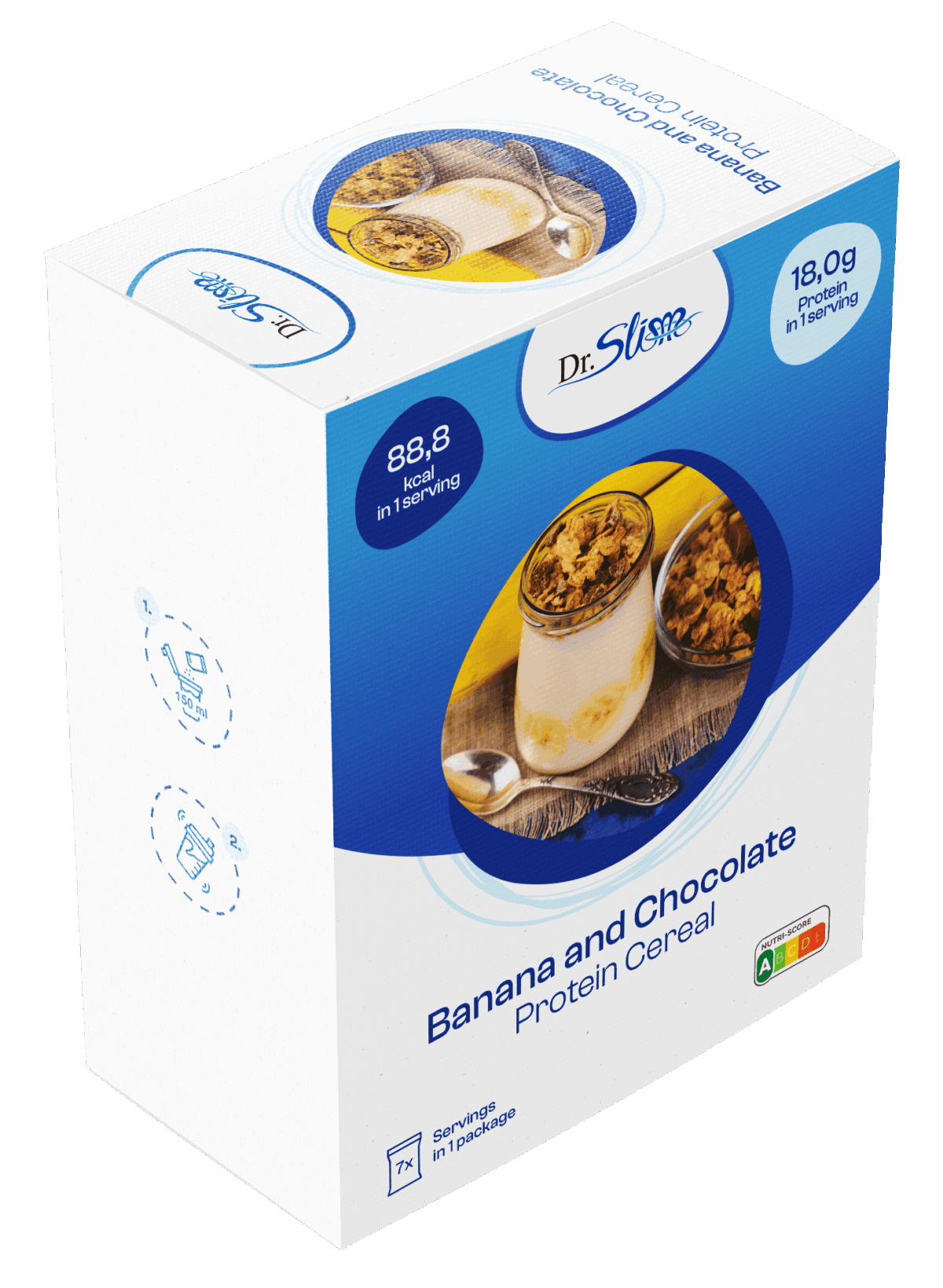 Banánovo – čokoládové proteínové cereálie