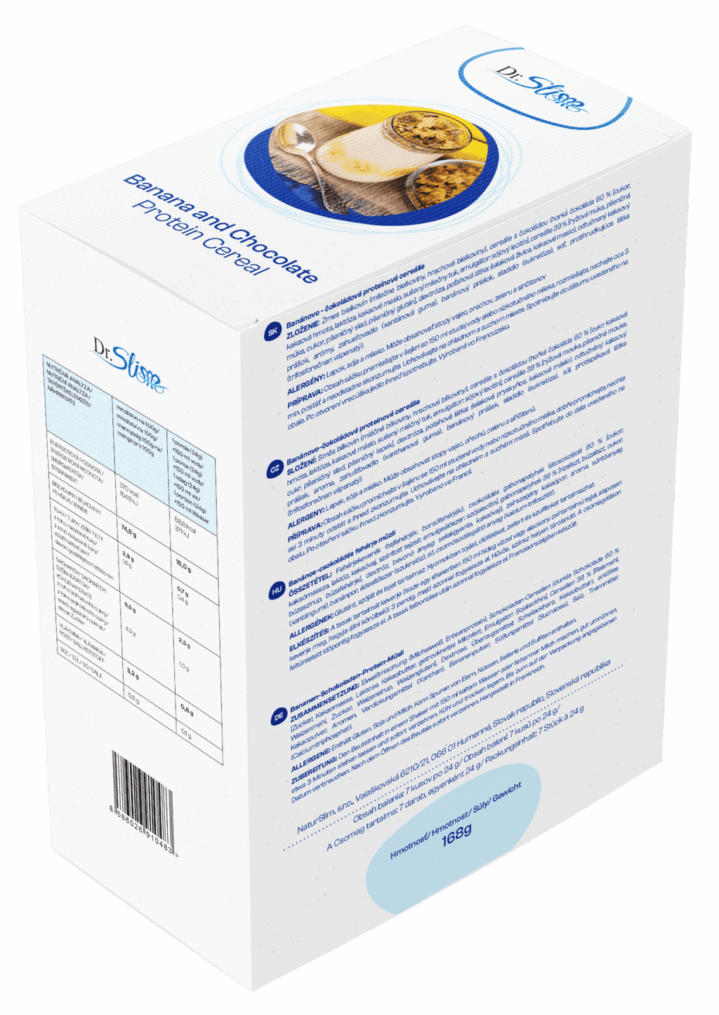 Banánovo – čokoládové proteínové cereálie