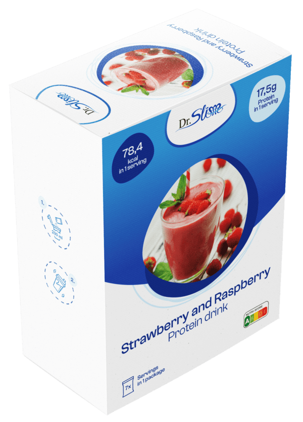 Jahodovo-malinový proteínový nápoj