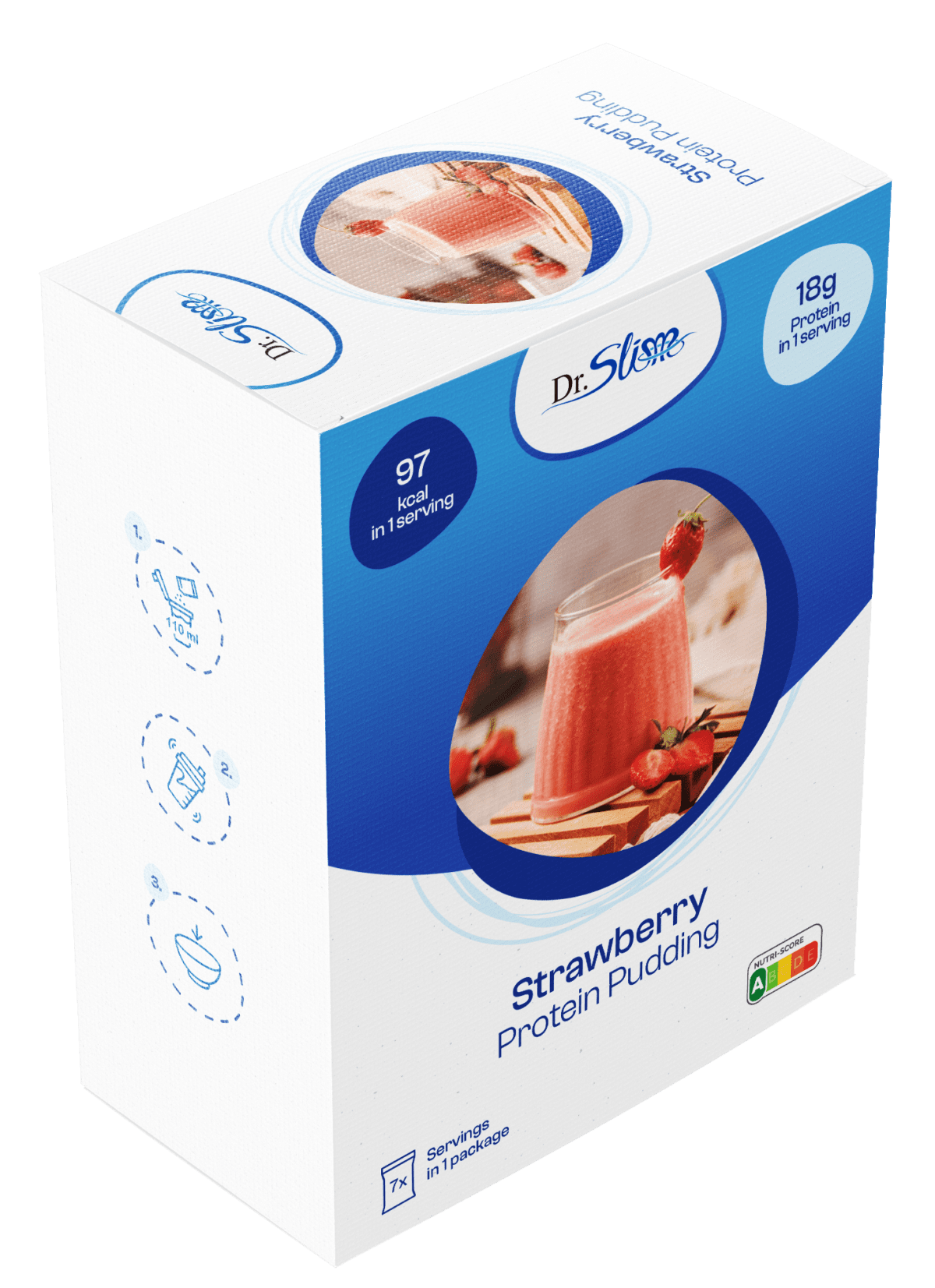 Proteínový jahodový puding