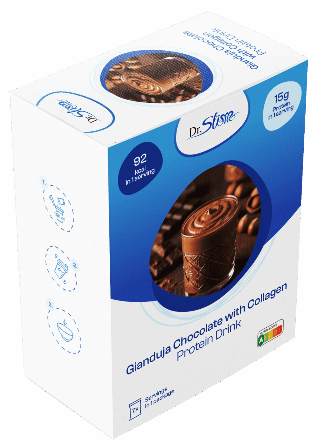 Proteínový kolagénový nápoj s príchuťou gianduja čokoláda