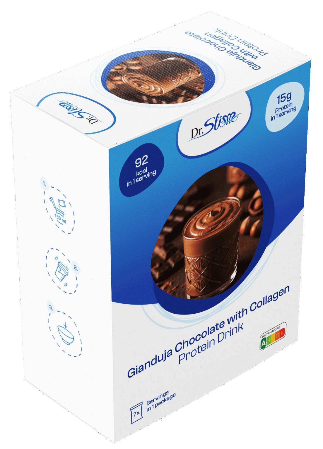 Proteínový kolagénový nápoj s príchuťou gianduja čokoláda