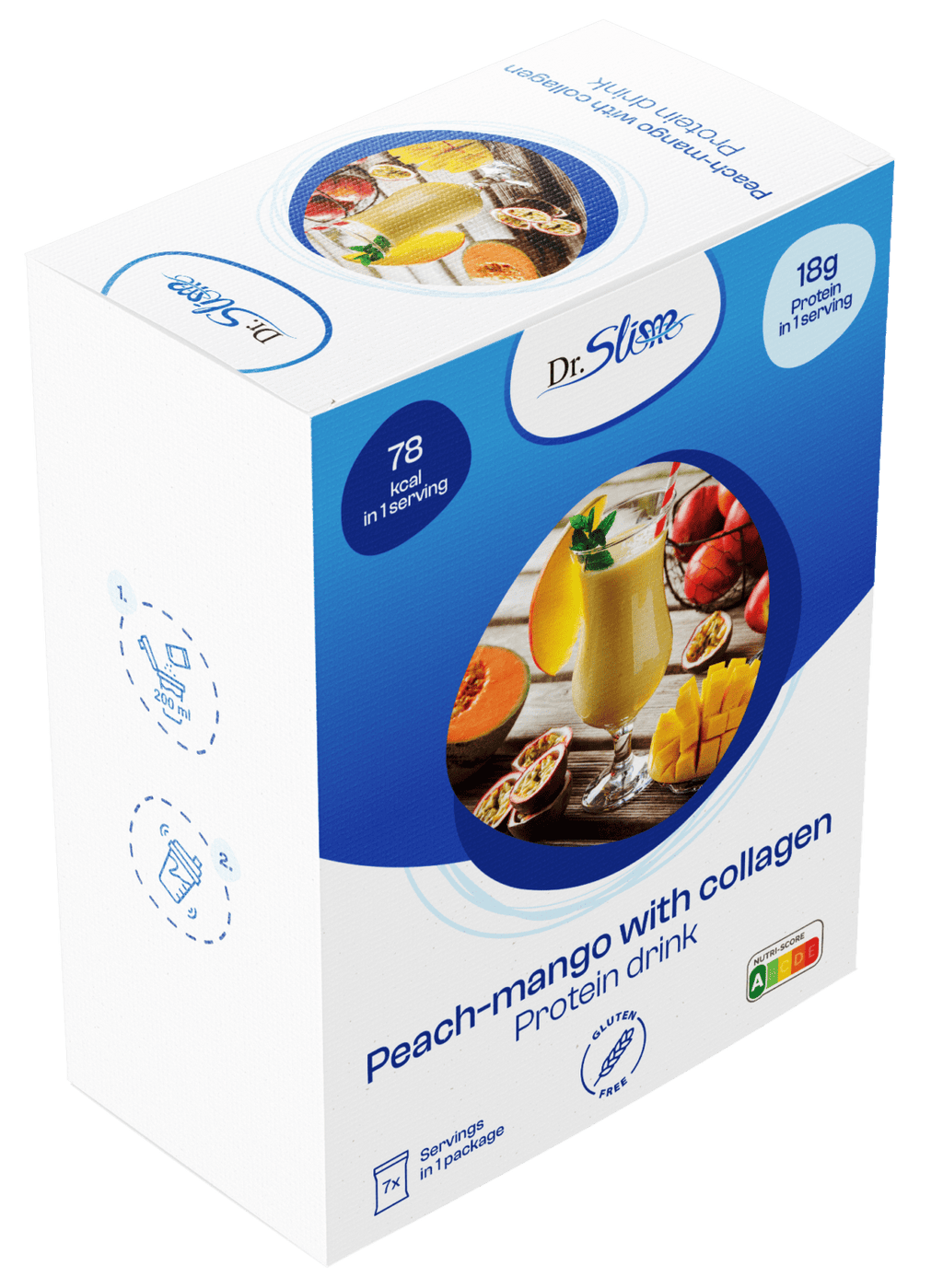 Proteínový nápoj broskyňa-mango s kolagénom
